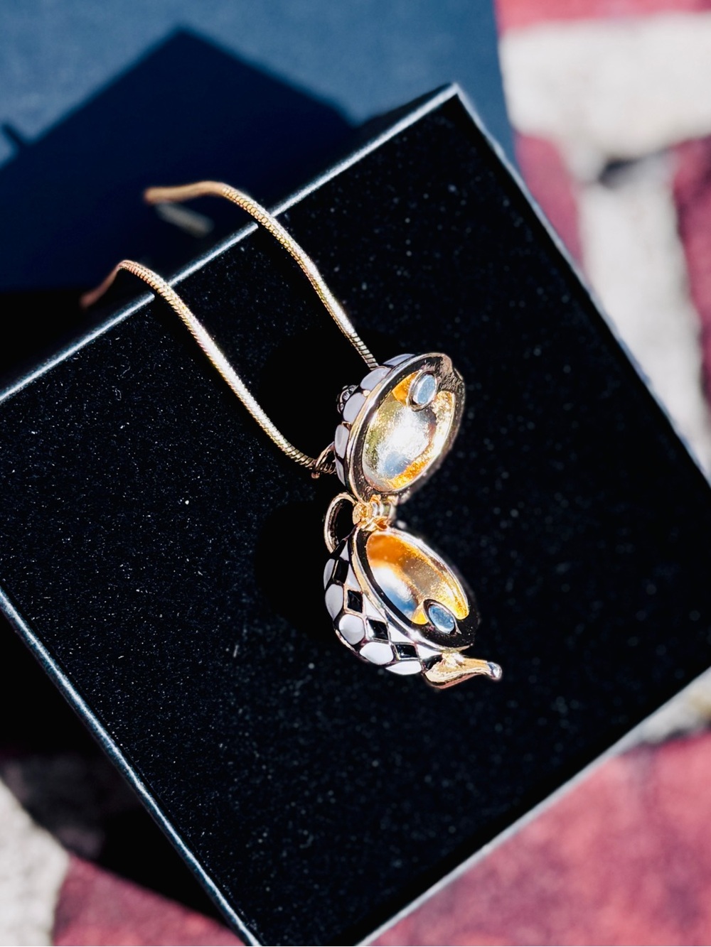 Teapot Locket Necklace | 36” Chain | Kate Spade Inspired | Alice in Wonderland - Picture 7 of 13